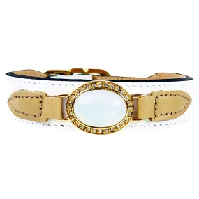 Galaxy Dog Collar in White & Gold