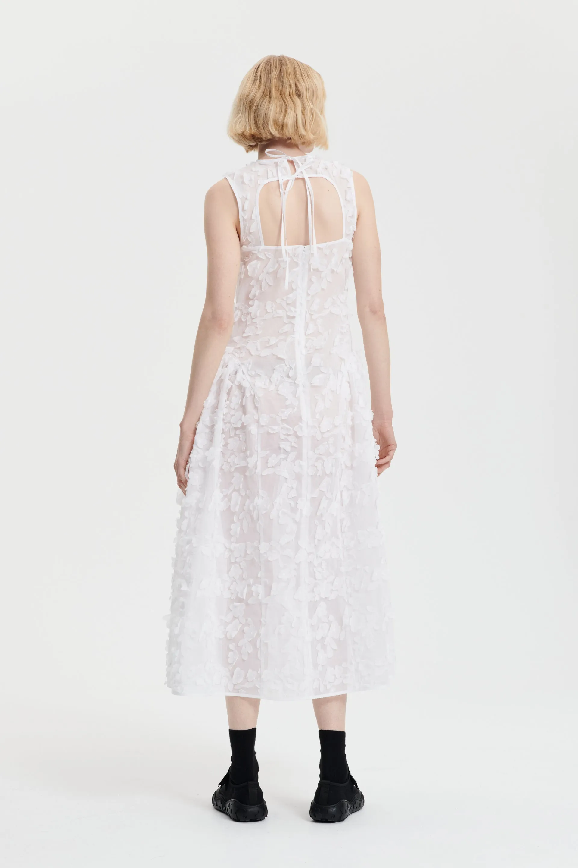 GINE | DRESS VIOLA EMBROIDERY WHITE