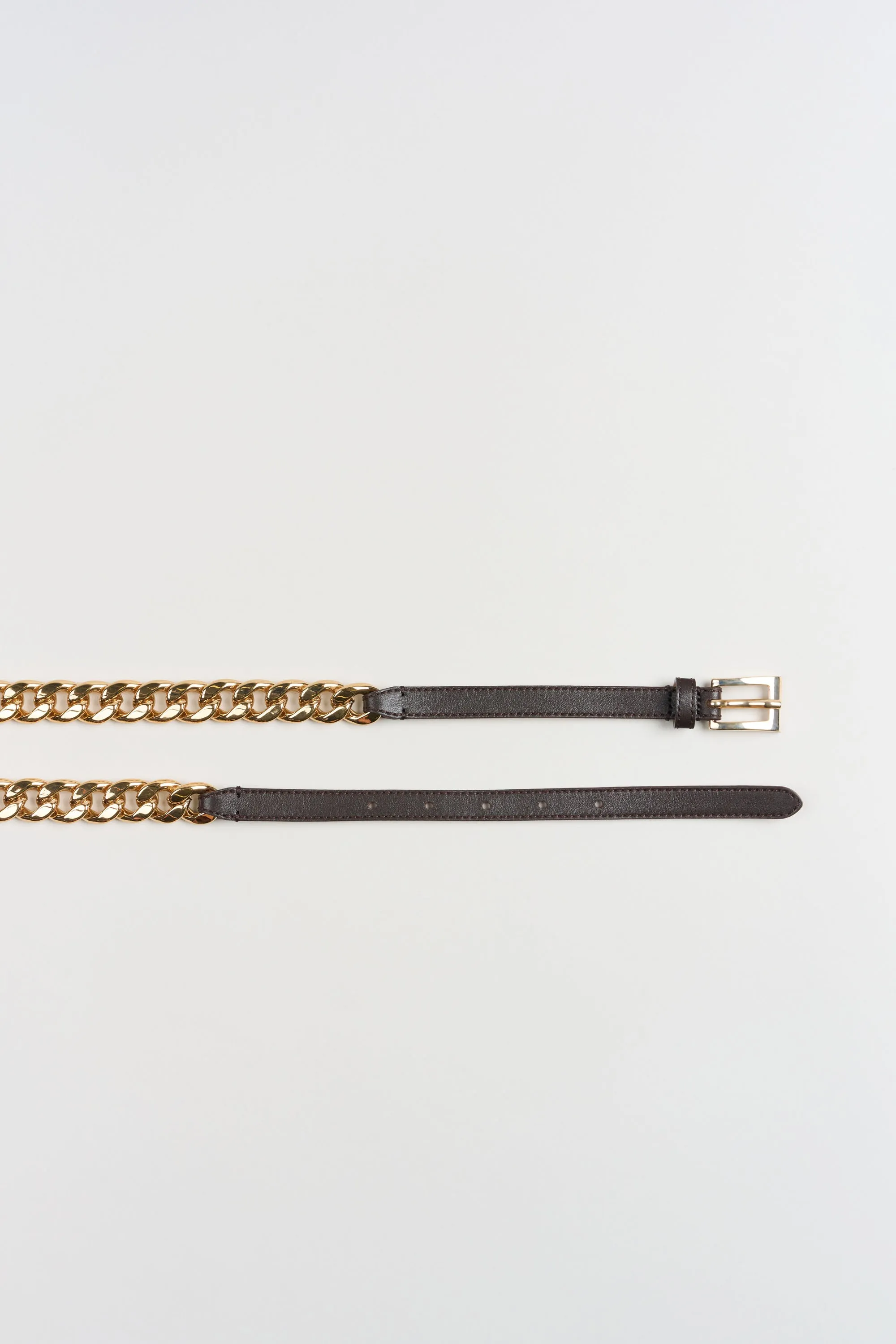 Gold Chain Belt - Coffee