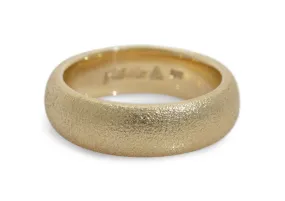 Hammer Finished Wedding Band, Yellow Gold