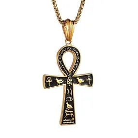 HZMAN Stainless Steel Large Ankh Cross Pendant