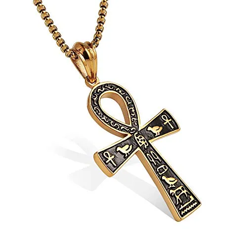 HZMAN Stainless Steel Large Ankh Cross Pendant