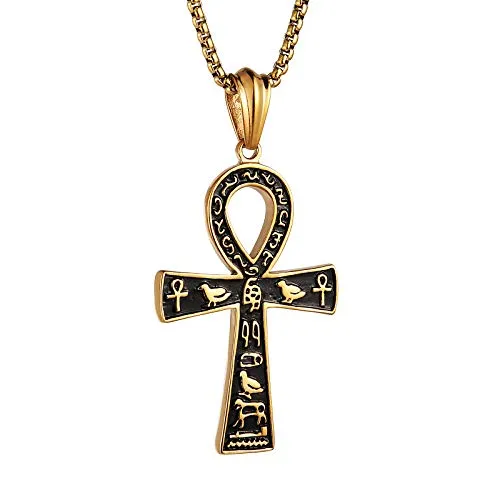 HZMAN Stainless Steel Large Ankh Cross Pendant