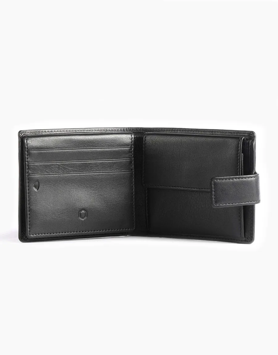 Jekyll & Hide Monaco Large Billfold Wallet With Coin Soft Black