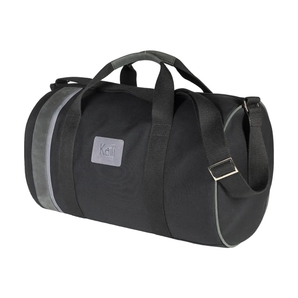 Kaili Mood Canvas and Leather Travel Duffle bag Black