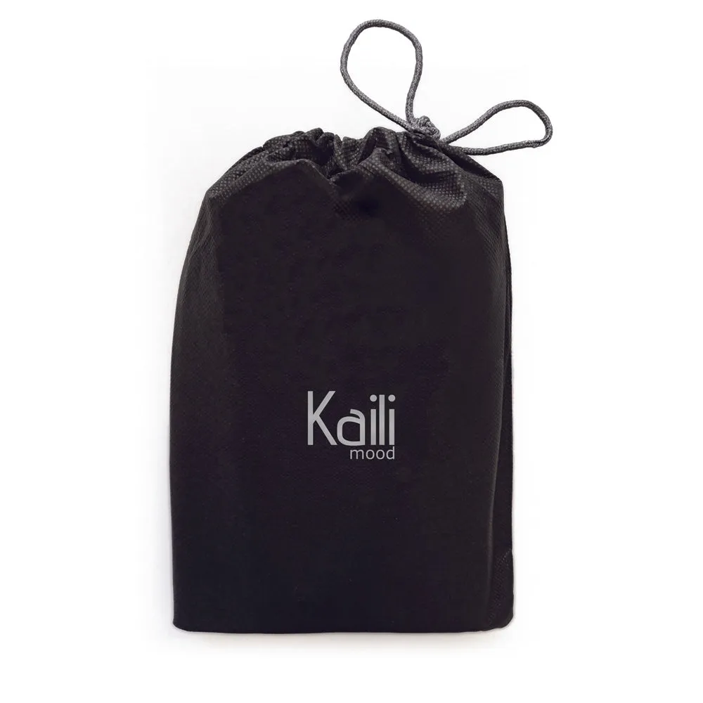 Kaili Mood Canvas and Leather Travel Duffle Bag Blue