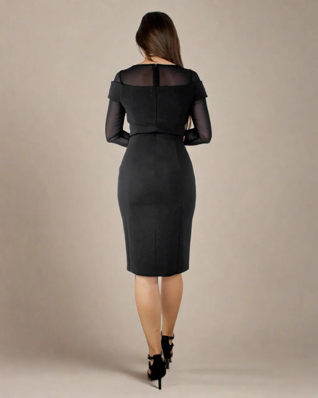 Kera Black Long Sleeve Bodycon Mini Dress