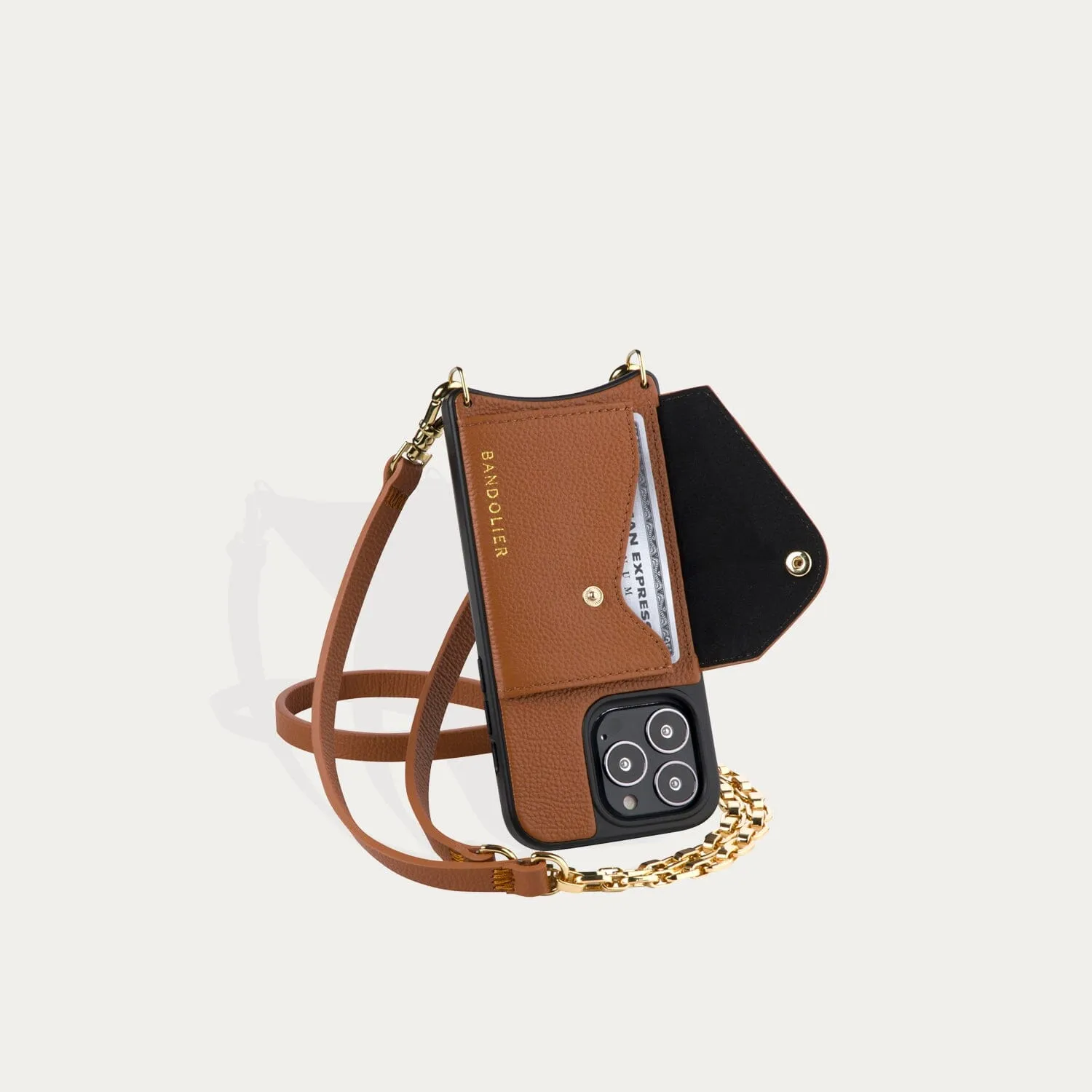 Lena Side Slot Crossbody Bandolier - Sienna/Gold