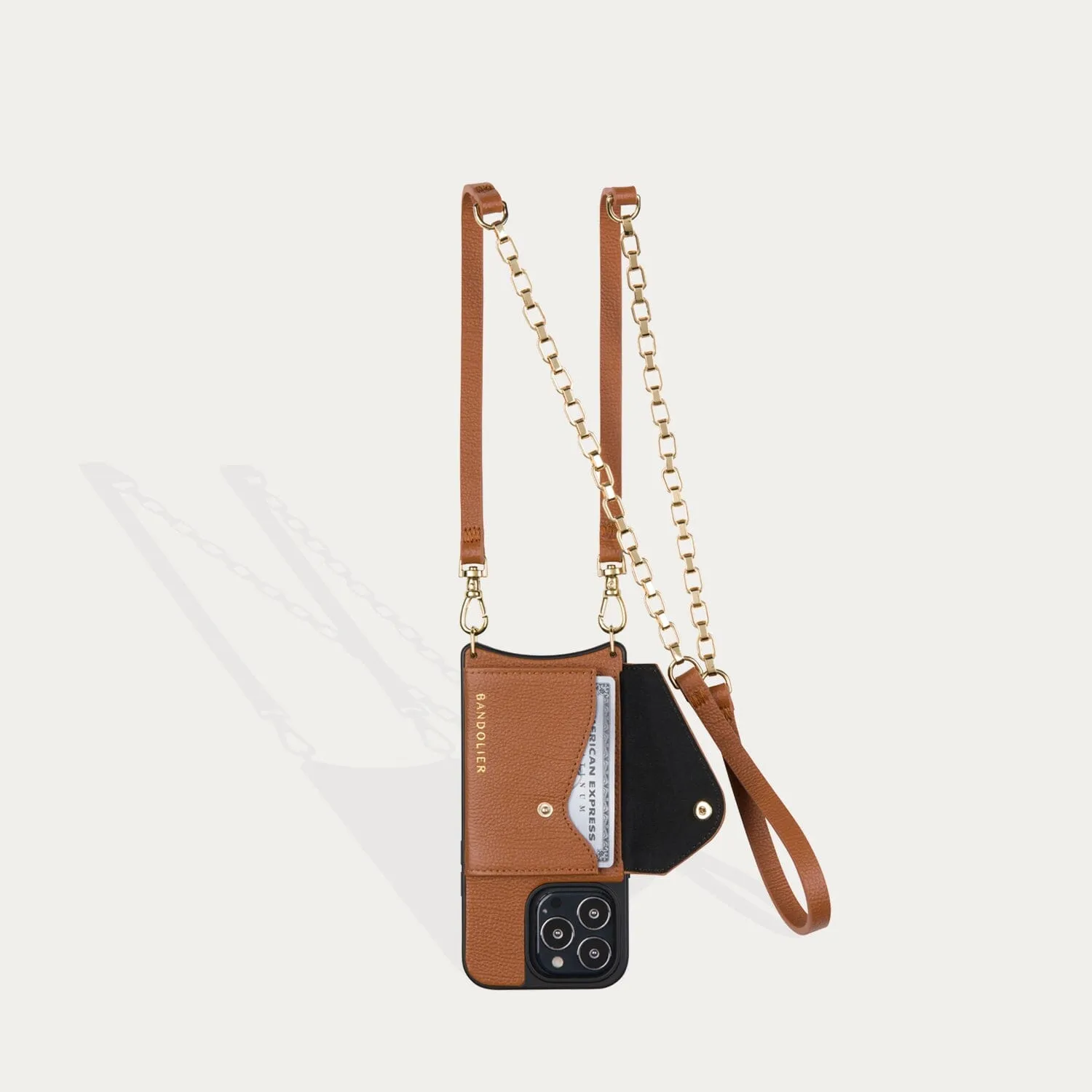 Lena Side Slot Crossbody Bandolier - Sienna/Gold