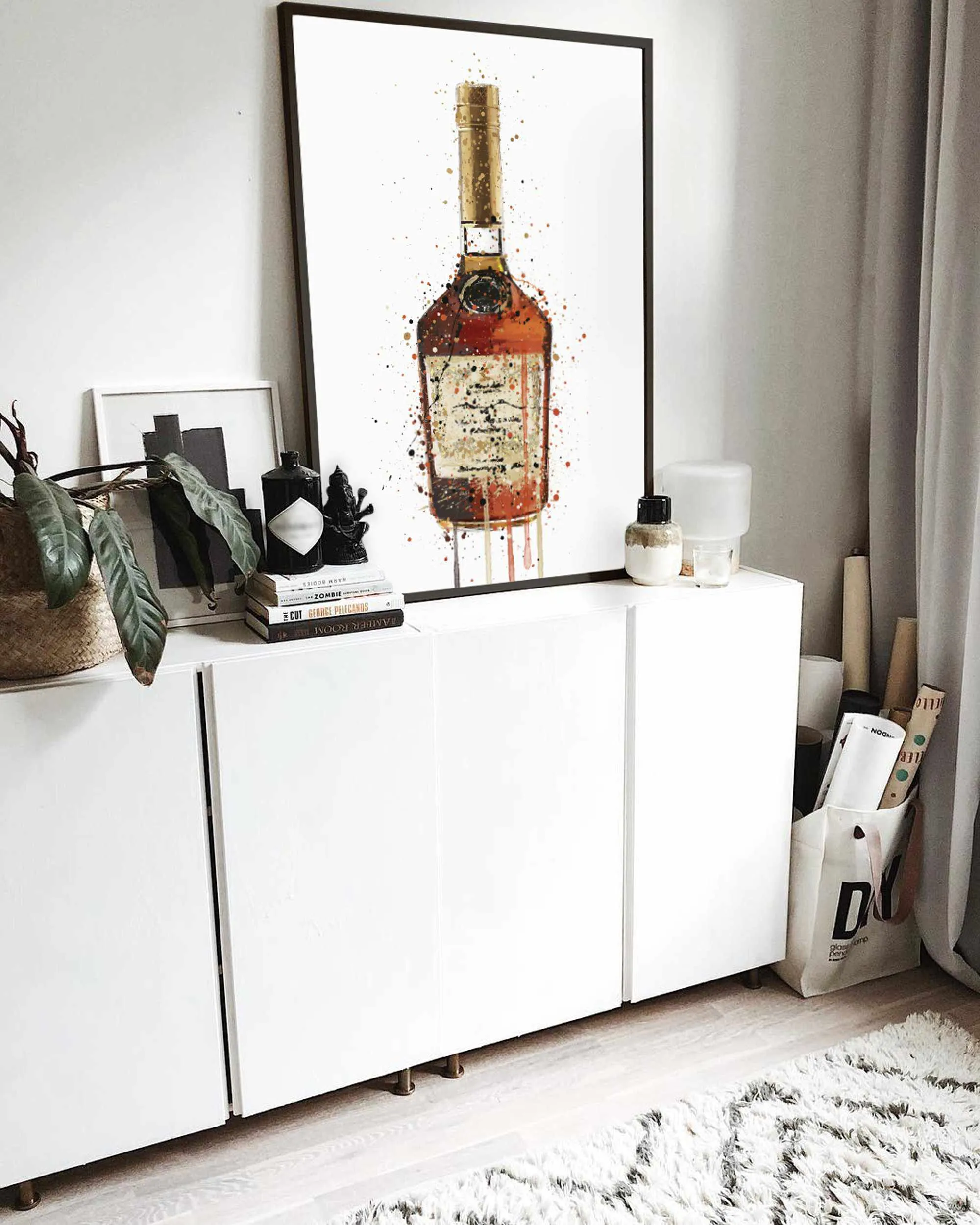 Liquor Bottle Wall Art Print 'Burnt Toffee'