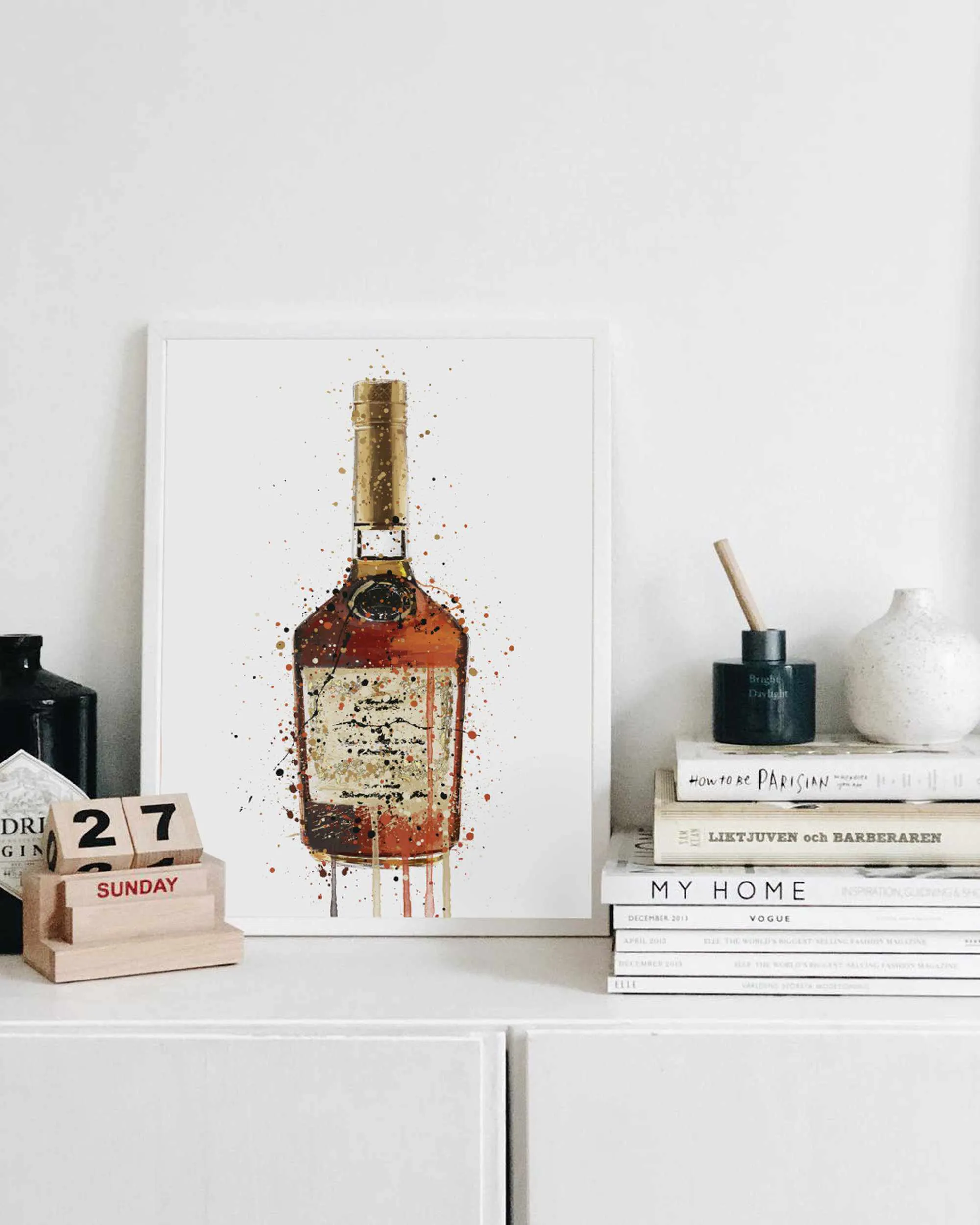 Liquor Bottle Wall Art Print 'Burnt Toffee'