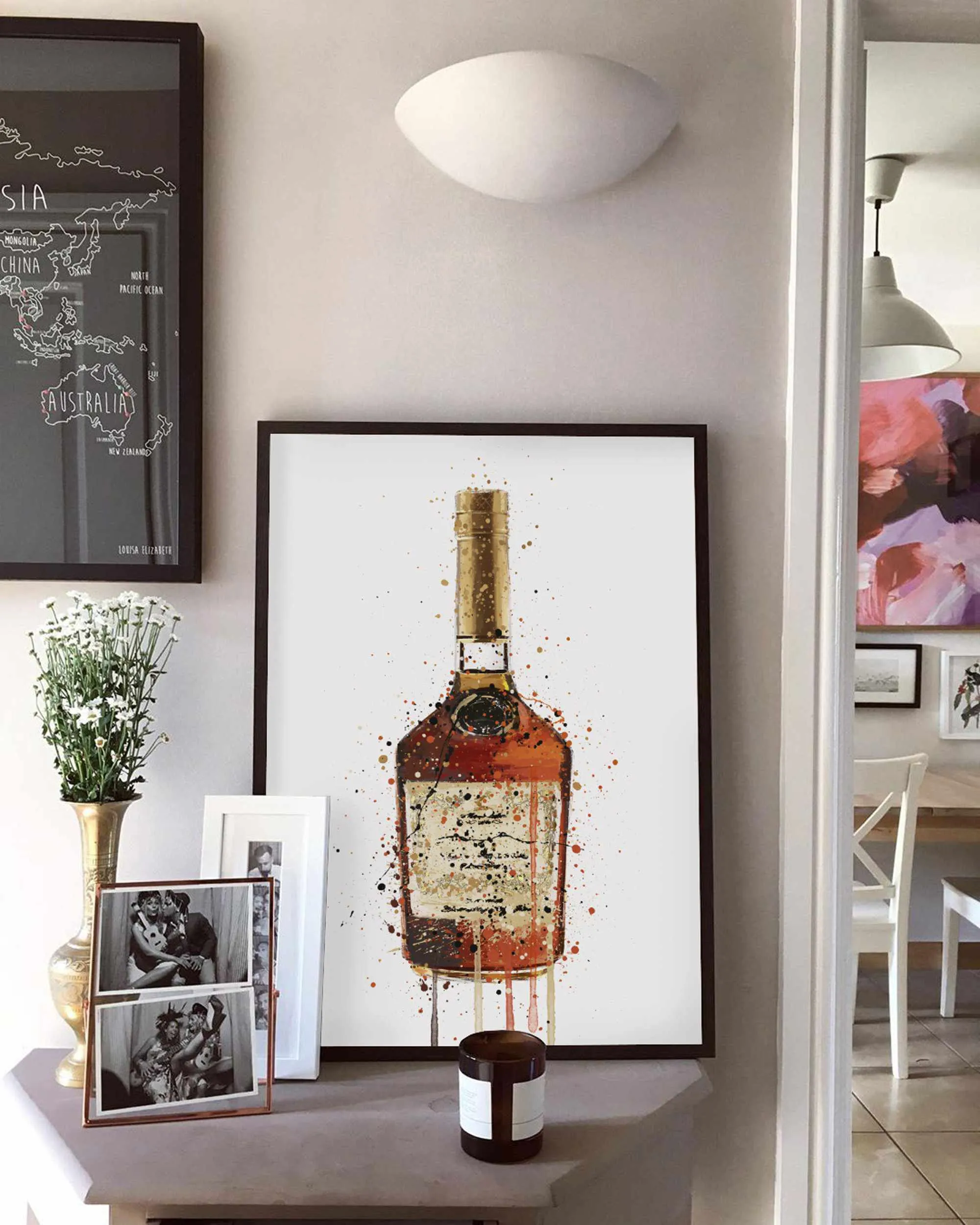 Liquor Bottle Wall Art Print 'Burnt Toffee'