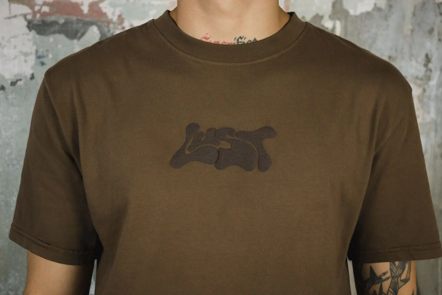 Lust Brand Melting Logo Brown Tee