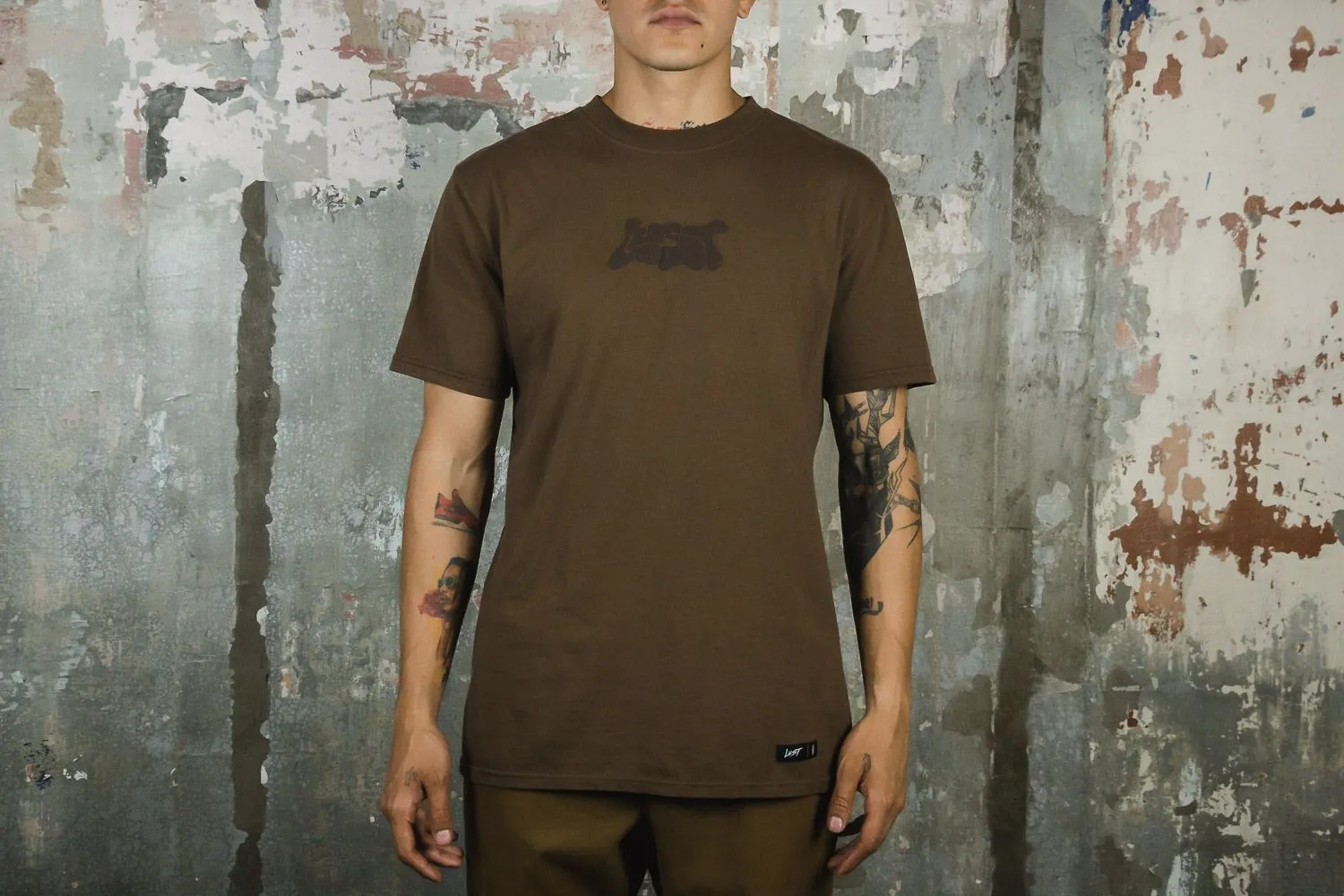 Lust Brand Melting Logo Brown Tee