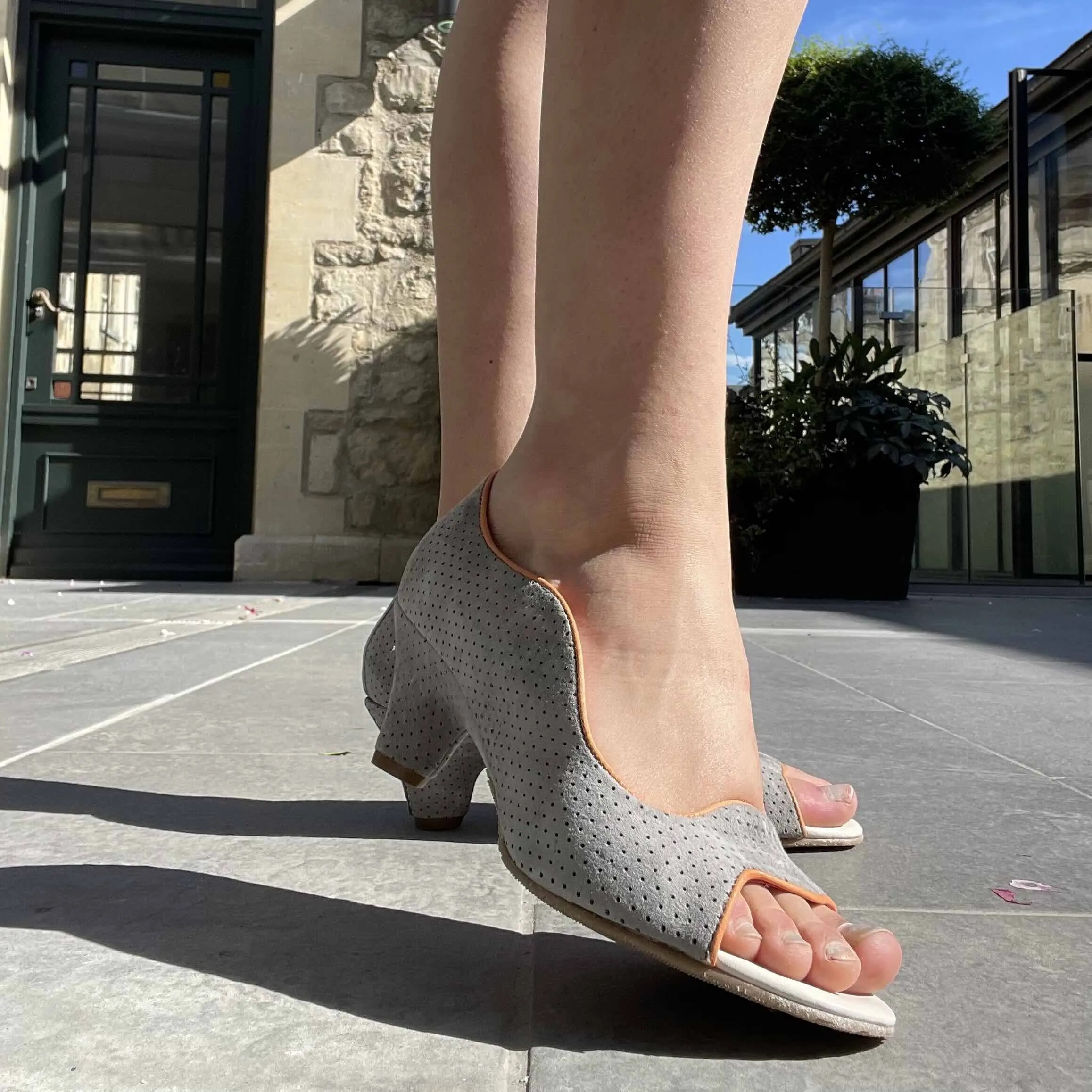 Maison - Grey suede with Orange