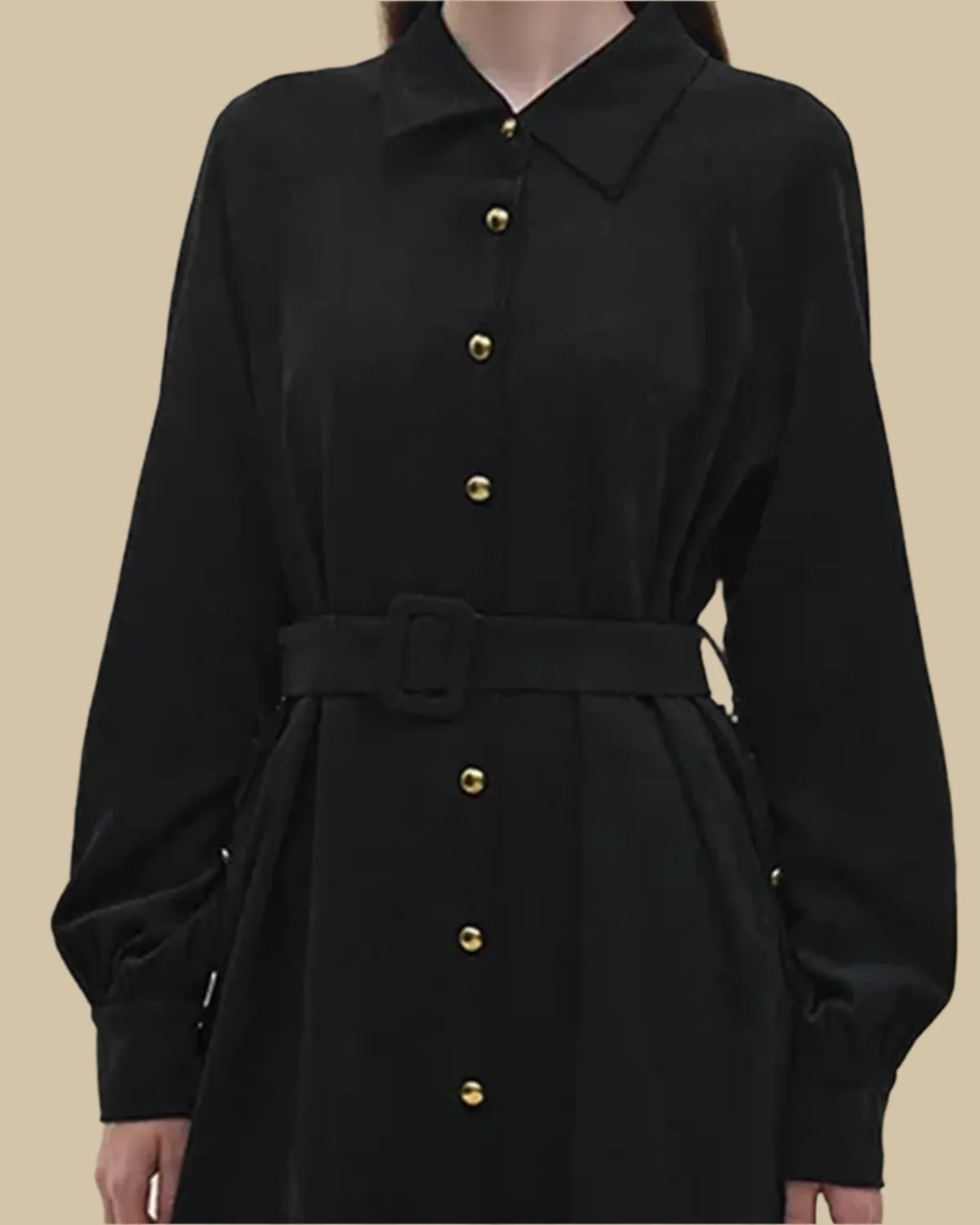 Margot Recycled Corduroy Belted Shirt Dress