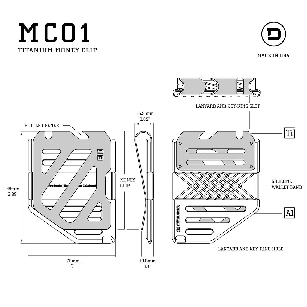 MC01 TITANIUM MONEY CLIP