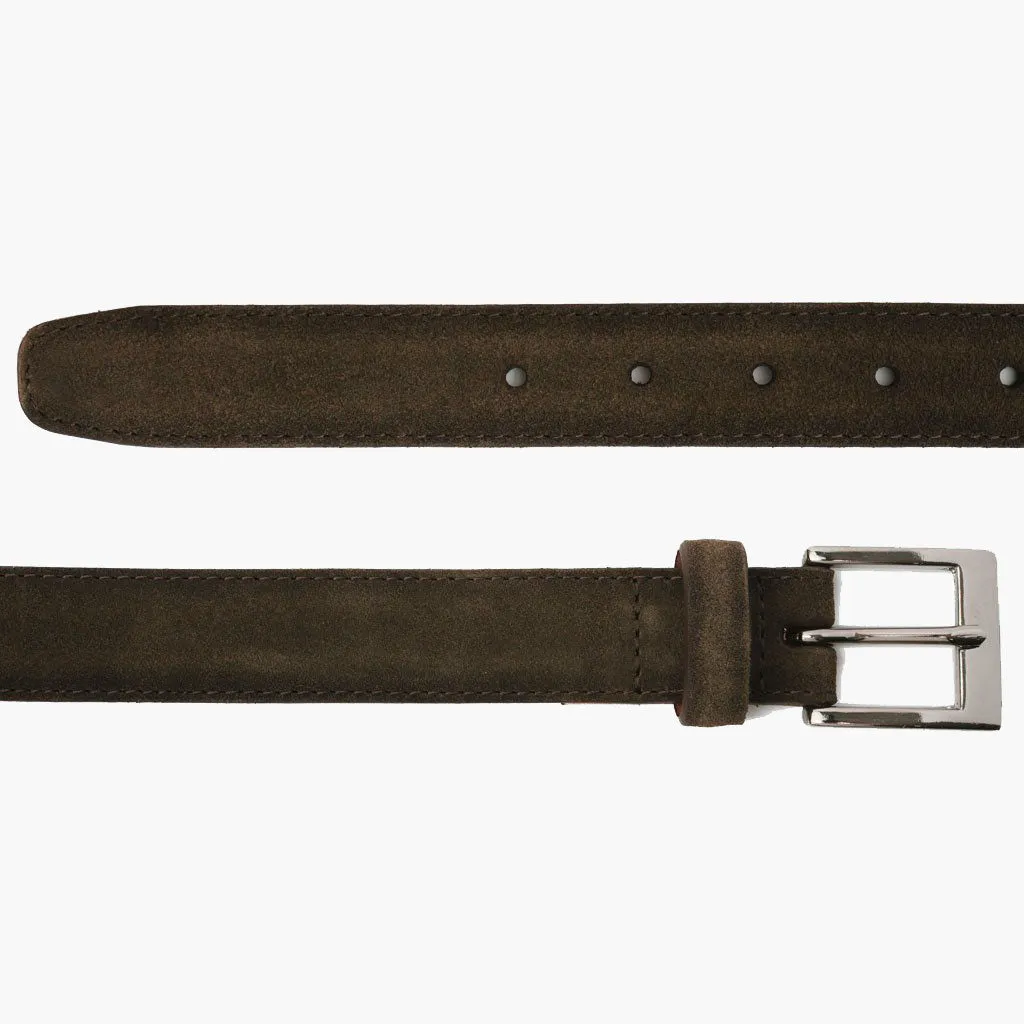 Men's Classic Leather Belt | Dark Olive Suede