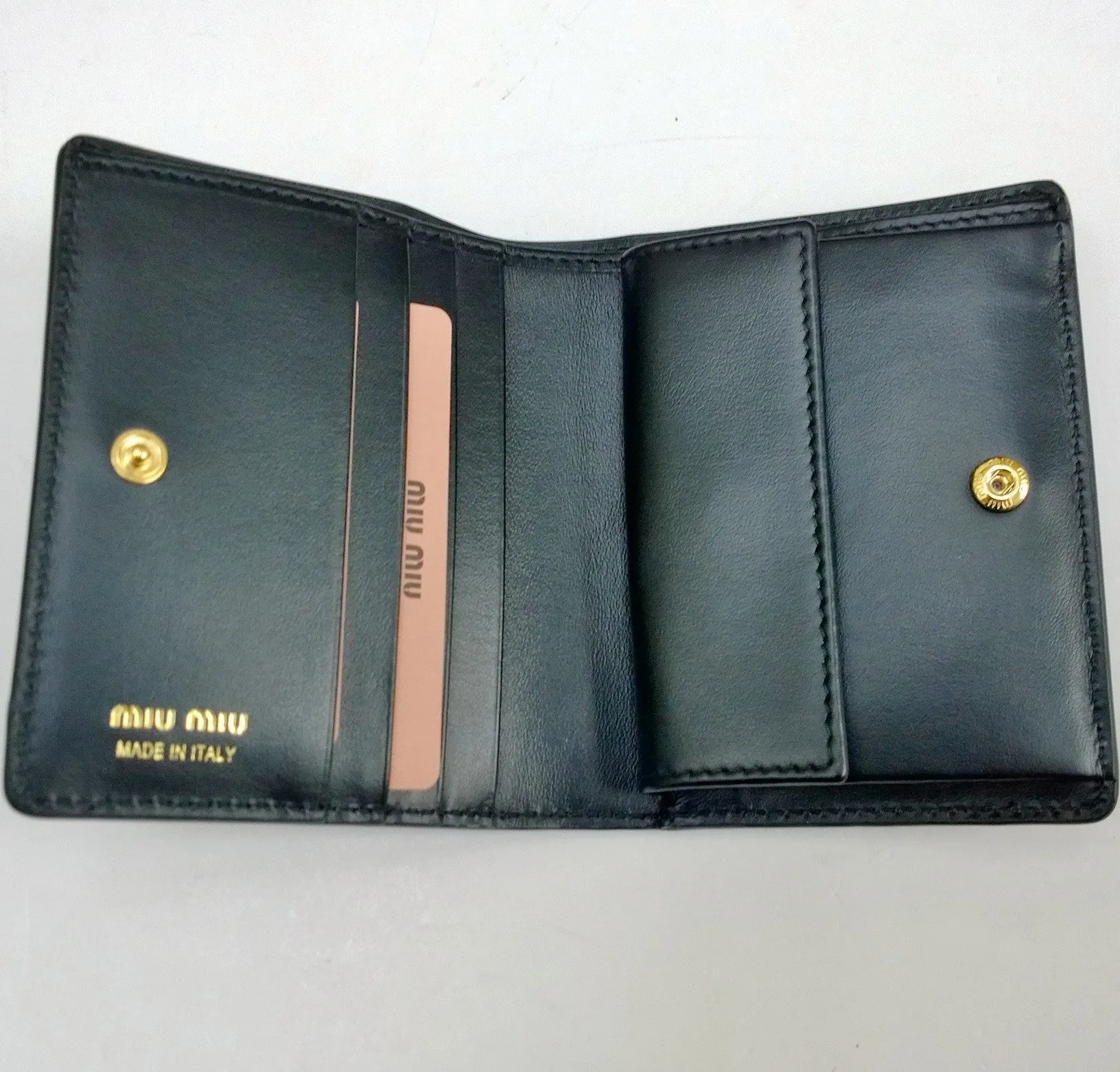 Miu Miu Black Patent Croc Embossed Wallet Card Holder Case Purse New