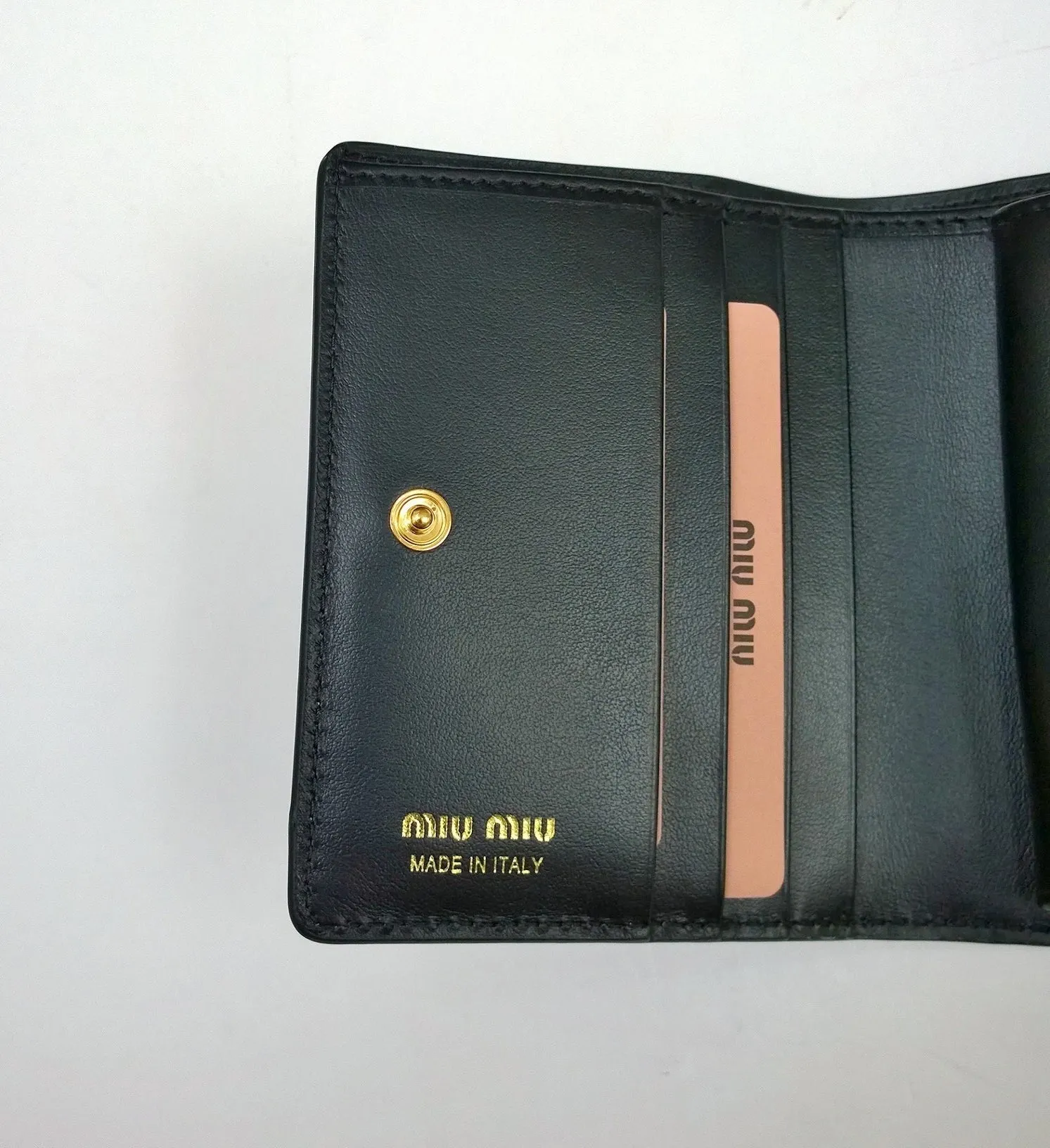 Miu Miu Black Patent Croc Embossed Wallet Card Holder Case Purse New