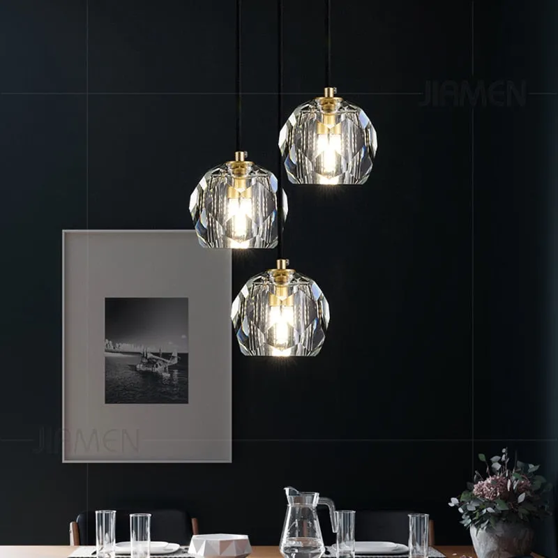 Modern Led Crystal Pendant Lamp Luxurious Hanging Light