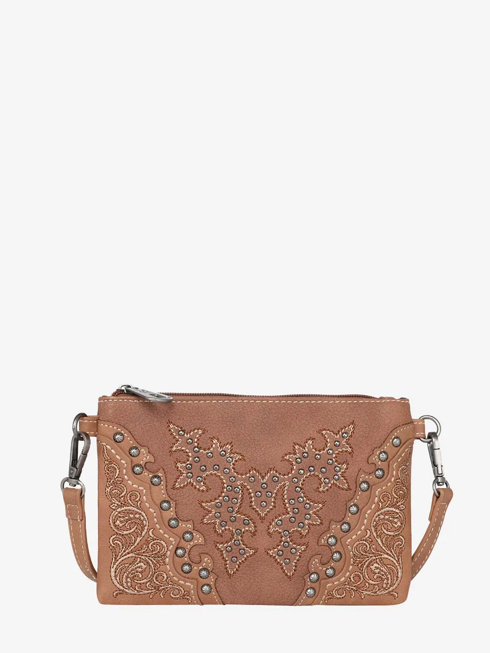 Montana West Boot Scroll Embroidered Crossbody Clutch