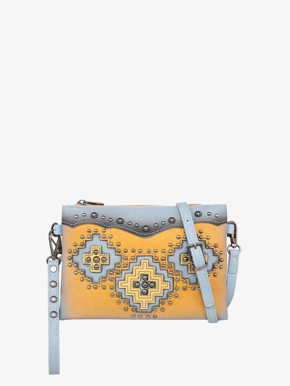 Montana West Cut-out Aztec Applique Crossbody Wristlet