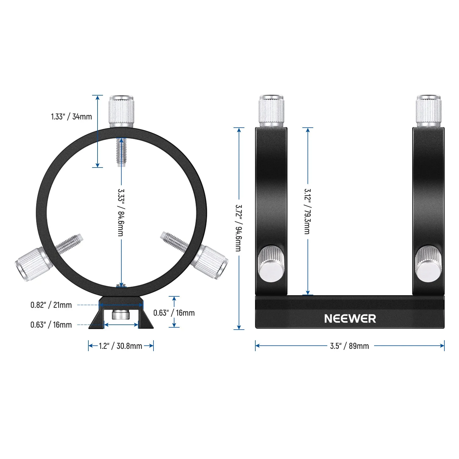 NEEWER LA-07 Adjustable Guiding Scope Ring Set