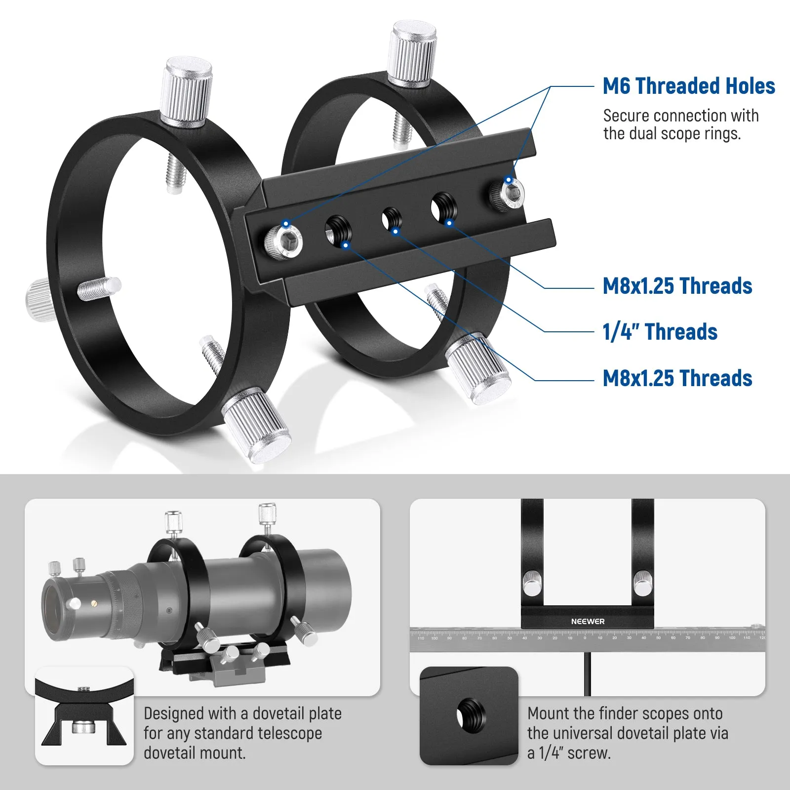 NEEWER LA-07 Adjustable Guiding Scope Ring Set