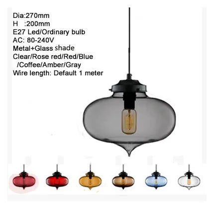 Nordic Style Modern Clear Glass Bowl Pendant Light