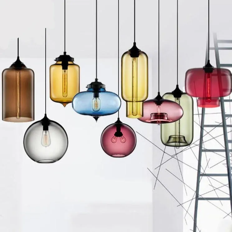 Nordic Style Modern Clear Glass Bowl Pendant Light