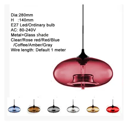 Nordic Style Modern Clear Glass Bowl Pendant Light