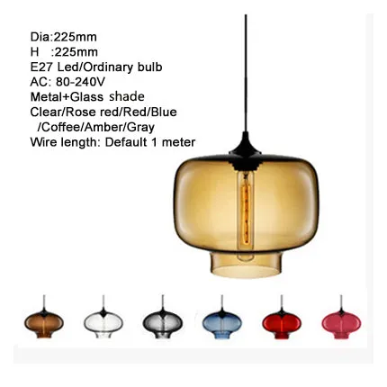 Nordic Style Modern Clear Glass Bowl Pendant Light