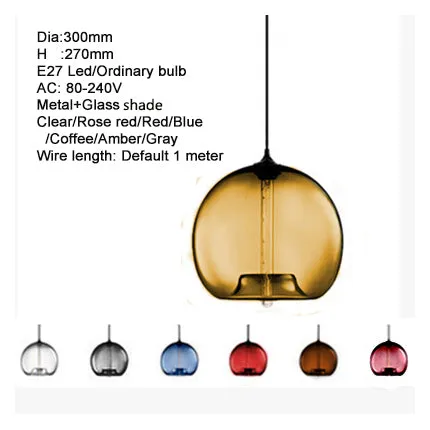 Nordic Style Modern Clear Glass Bowl Pendant Light