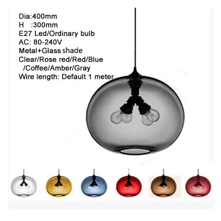 Nordic Style Modern Clear Glass Bowl Pendant Light