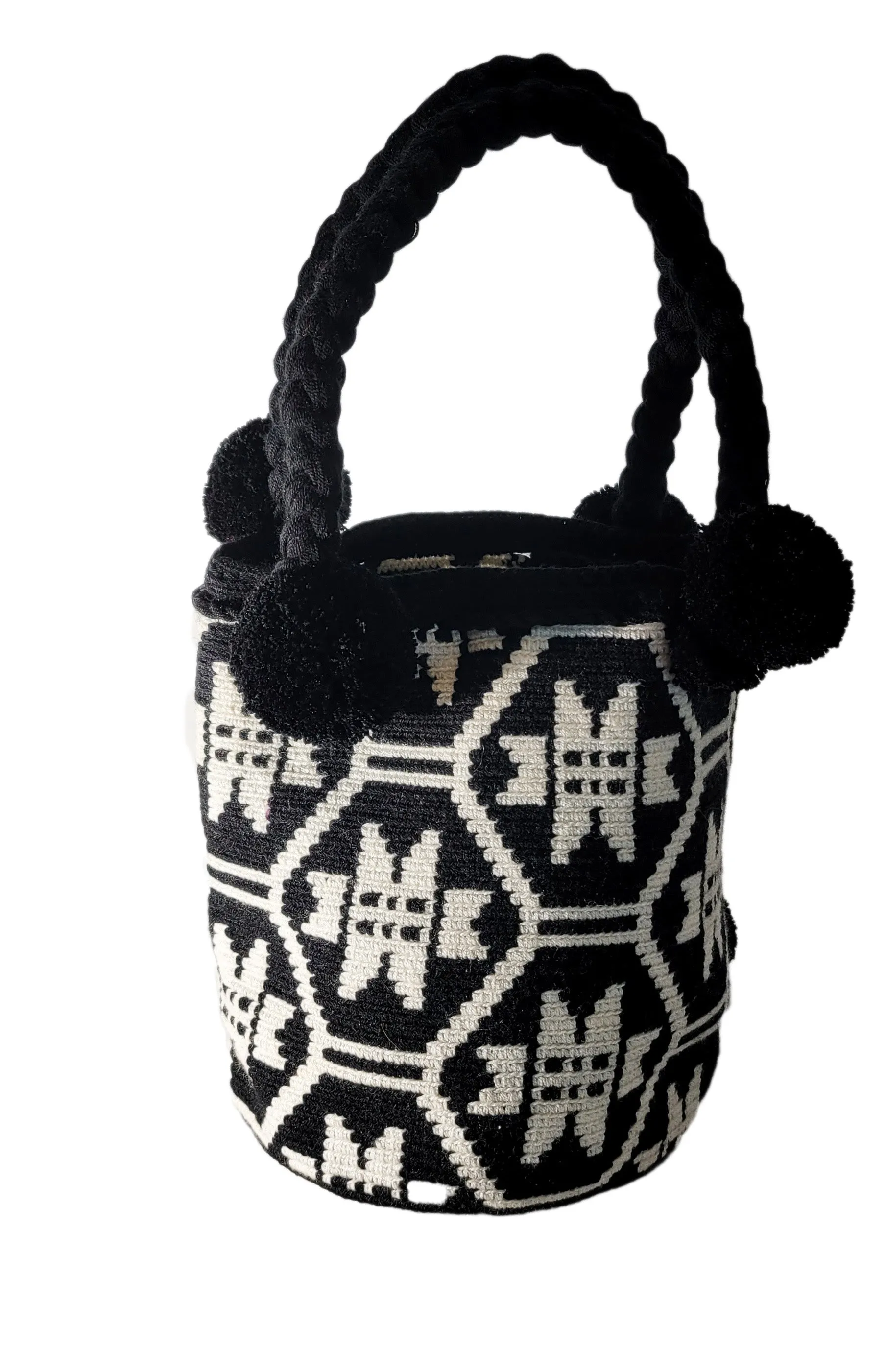 Nova Medium Short Handle Design PomPom Mochila