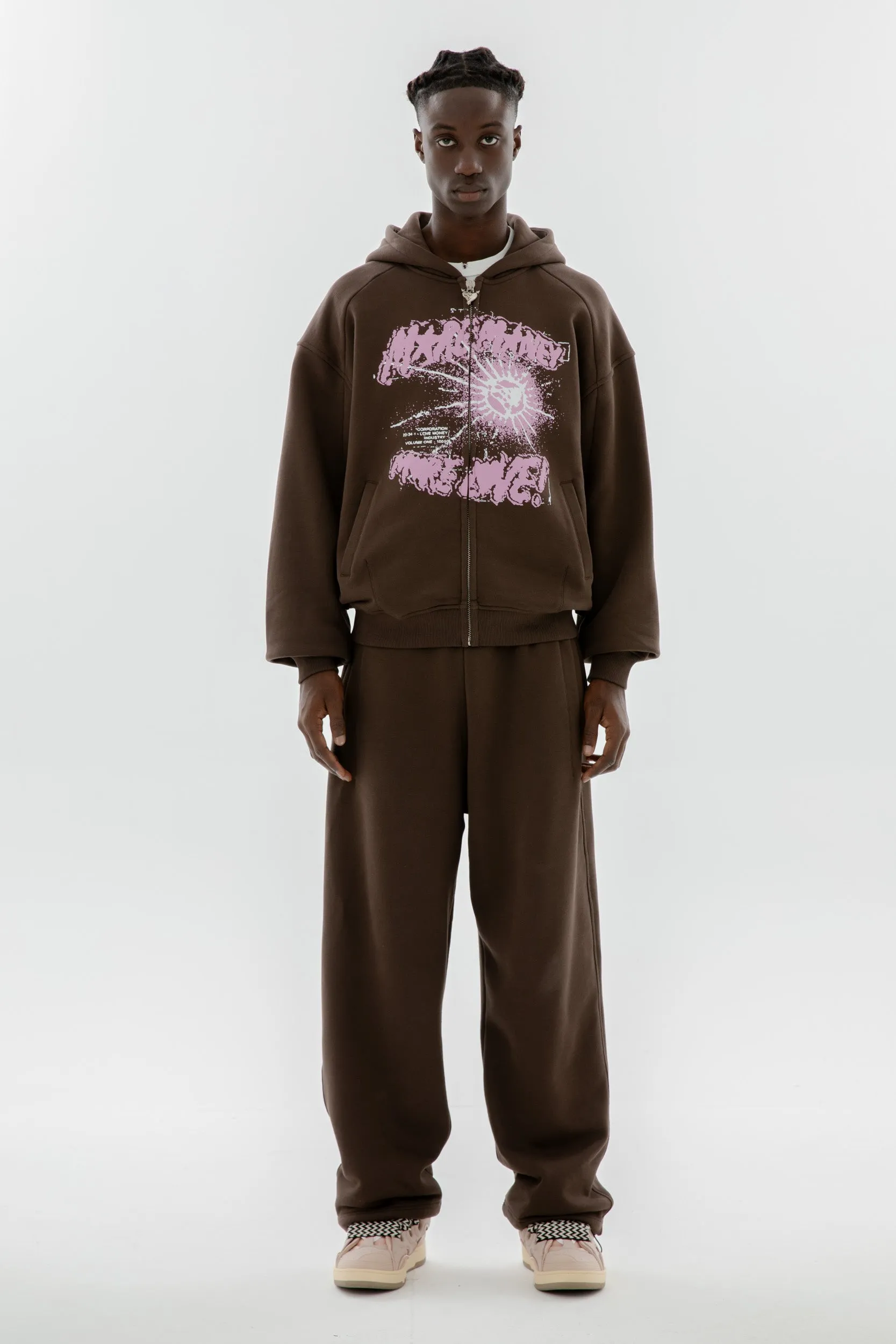 OPEN LEG CHOCOLATE BROWN JOGGER