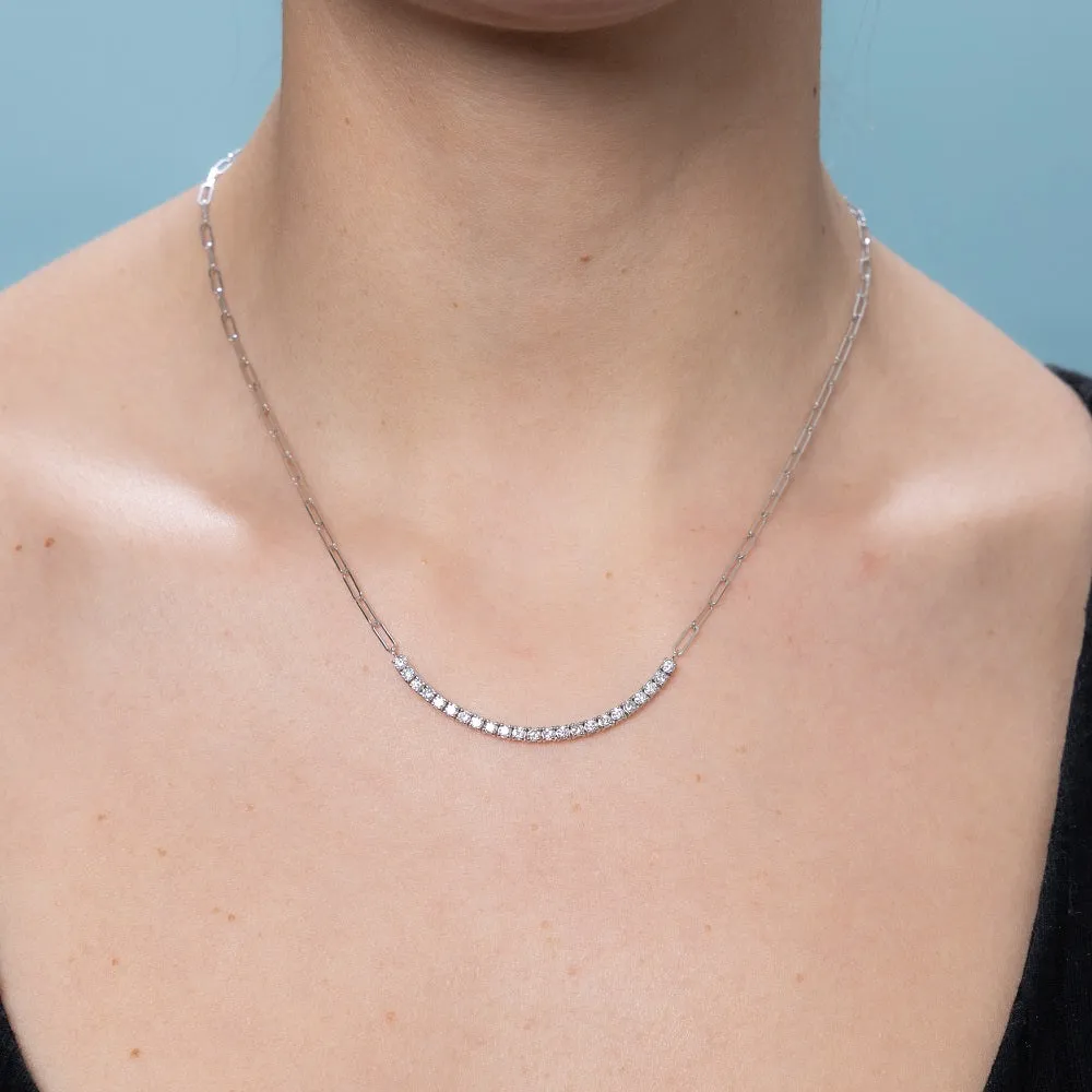 Paper Clip Chain Diamond Necklace (0.70 ct.) in 14K Gold