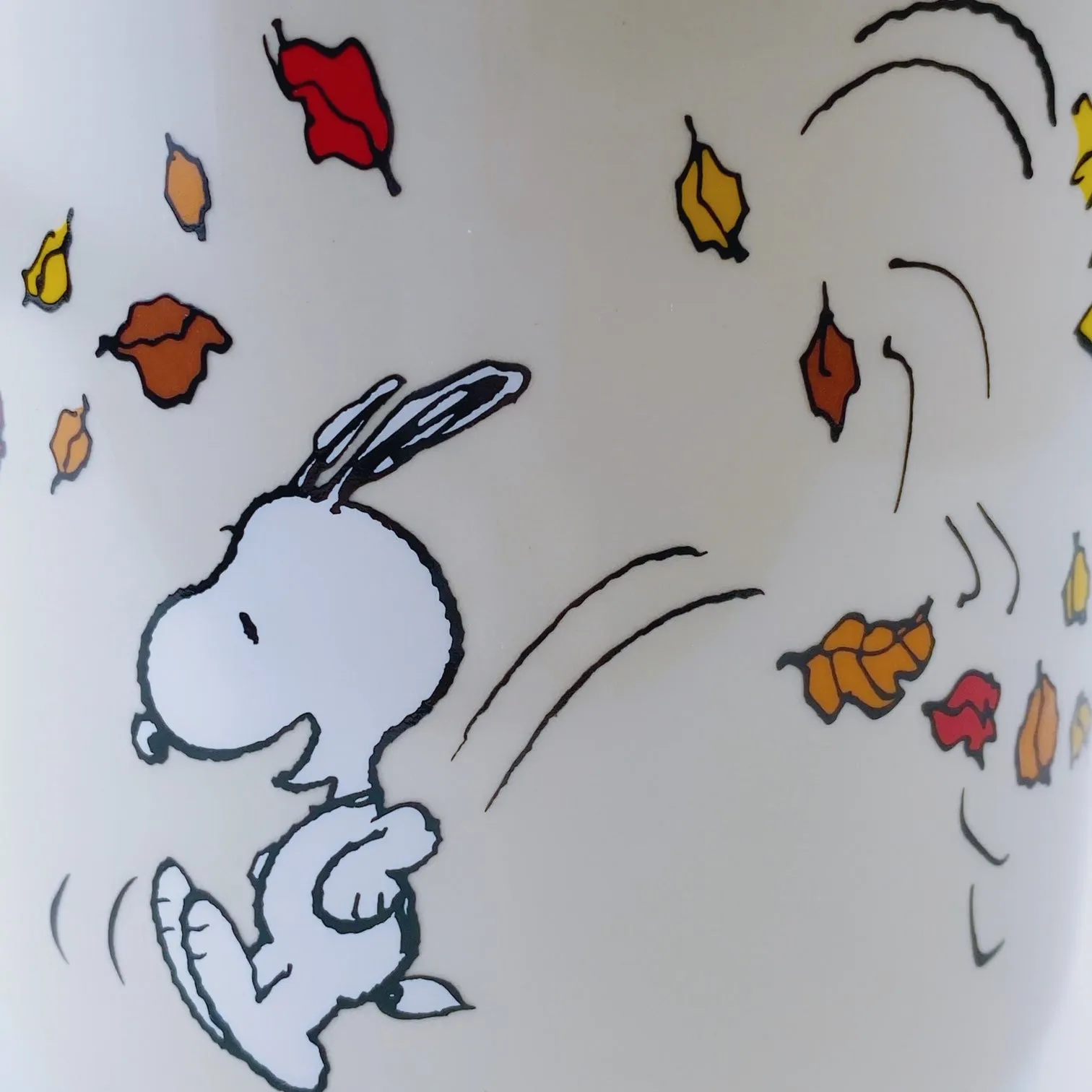 Peanuts Snoopy & Woodstock Thanksgiving 'Give Thanks!'  Large Mug 21 oz Red