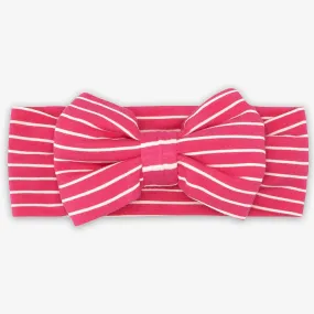 Pink Punch Stripes Luxe Bow Headband