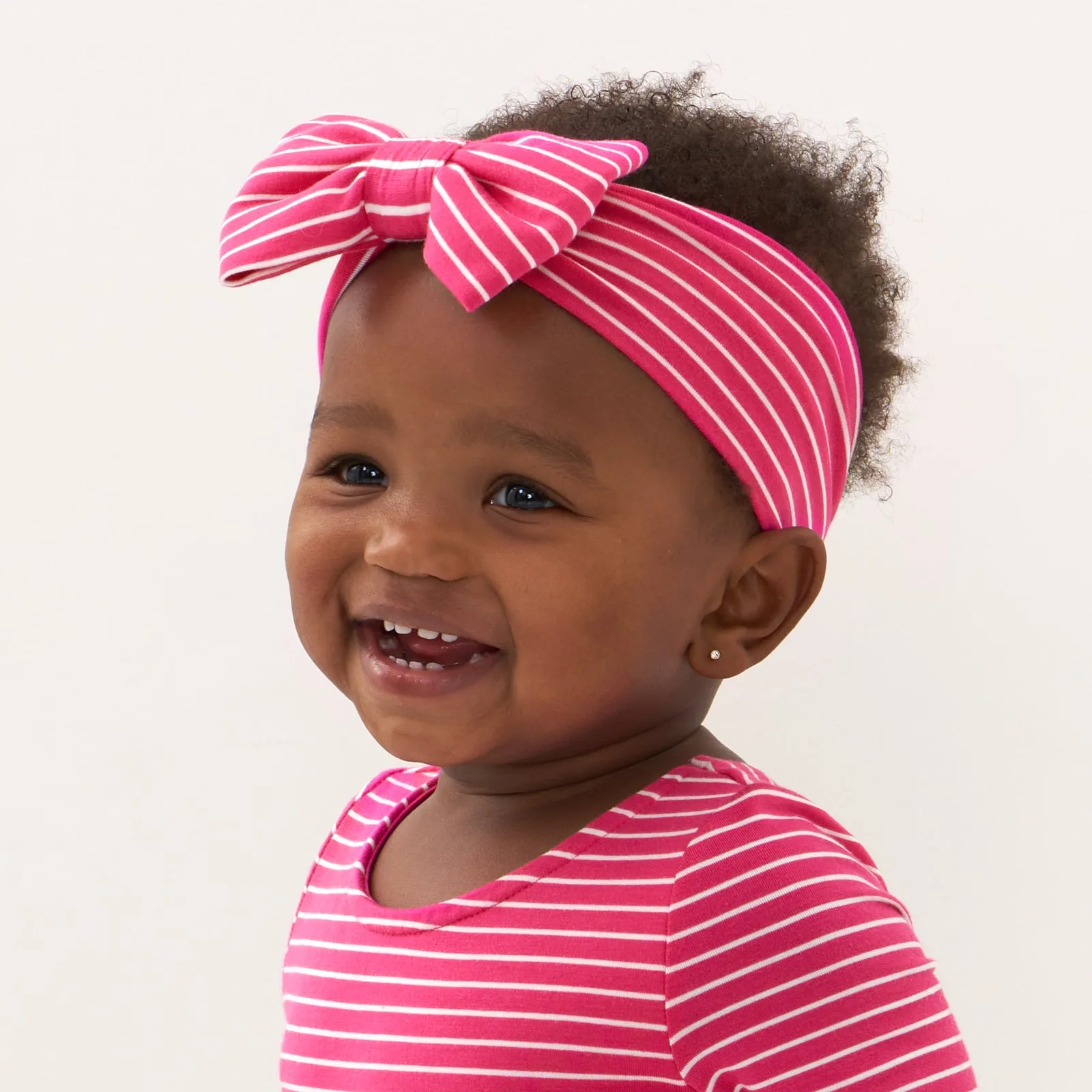 Pink Punch Stripes Luxe Bow Headband