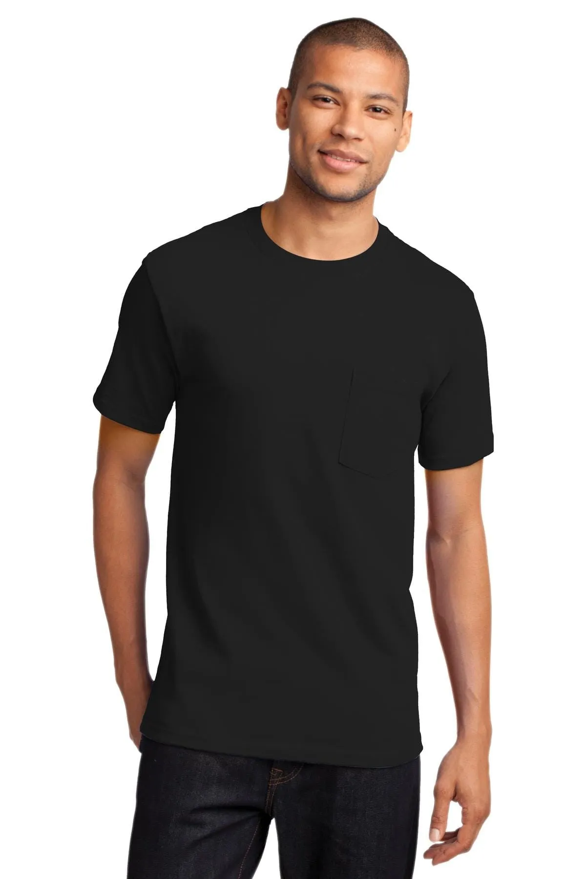 Port & Company Heavyweight Cotton Pocket Tee Shirt