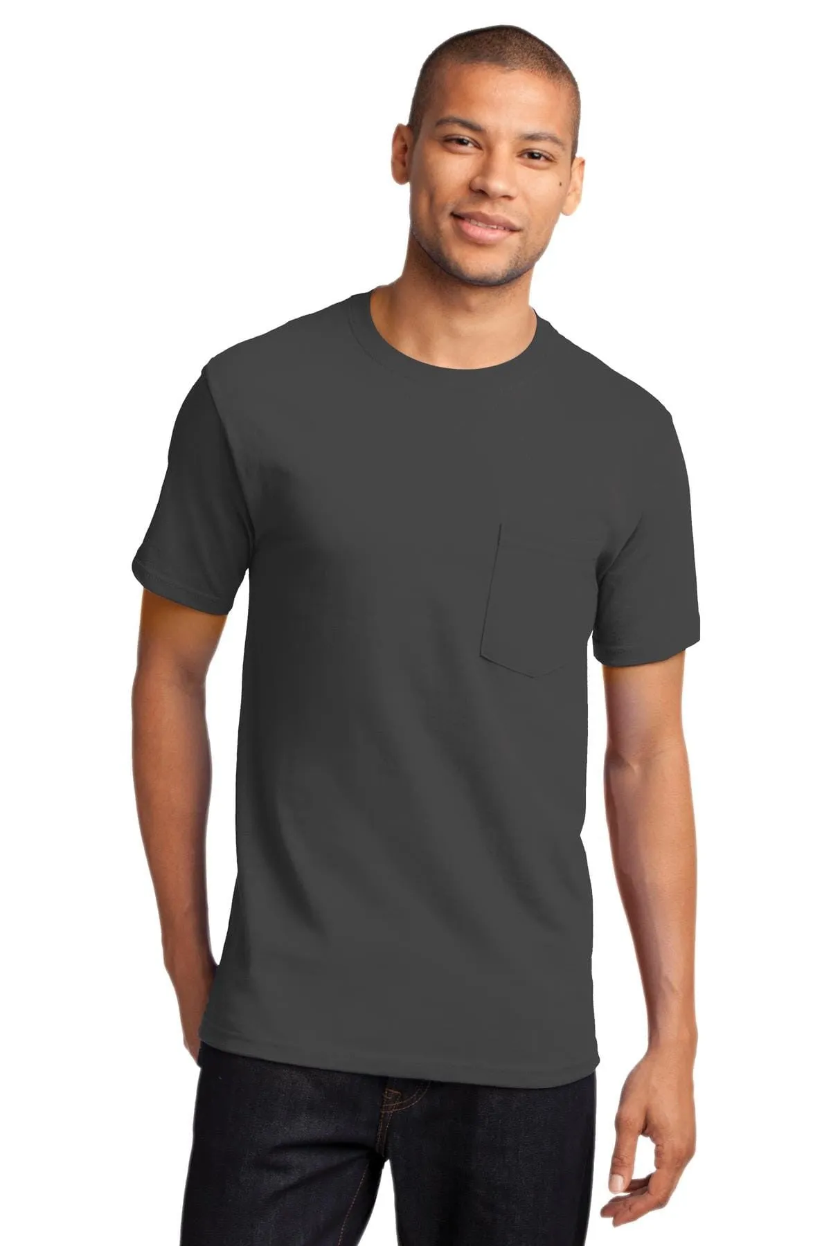 Port & Company Heavyweight Cotton Pocket Tee Shirt