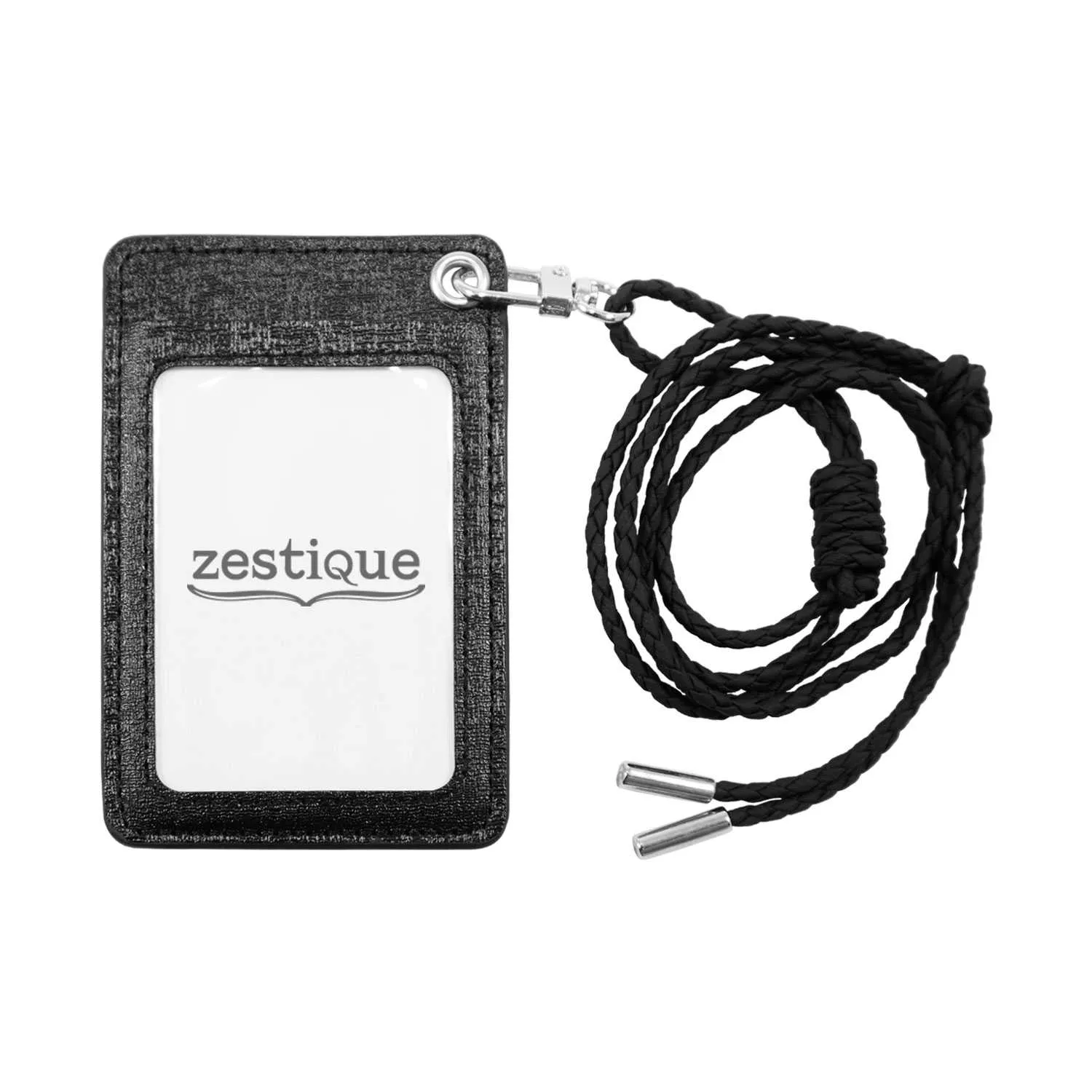 Premium Unisex ID & Credit Cards Holder Wallet with Lanyard - Black