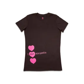 "I edit Wikipedia" heart t-shirt (women)