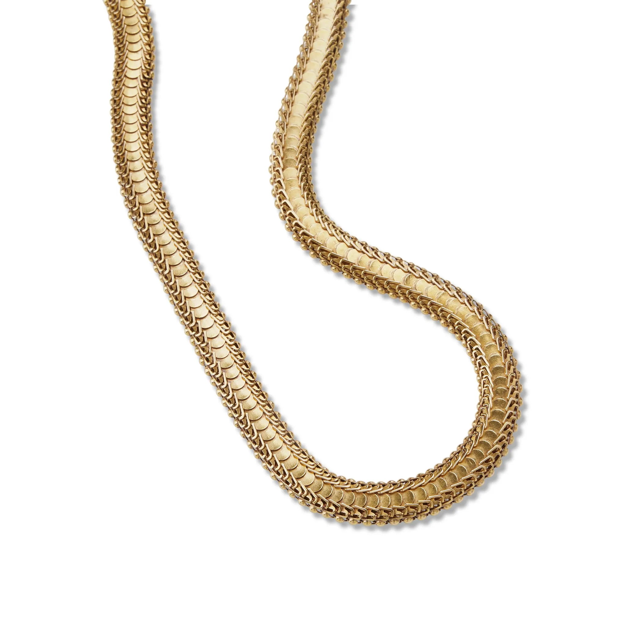 "Knitted" Victorian 18K Gold Chain Necklace