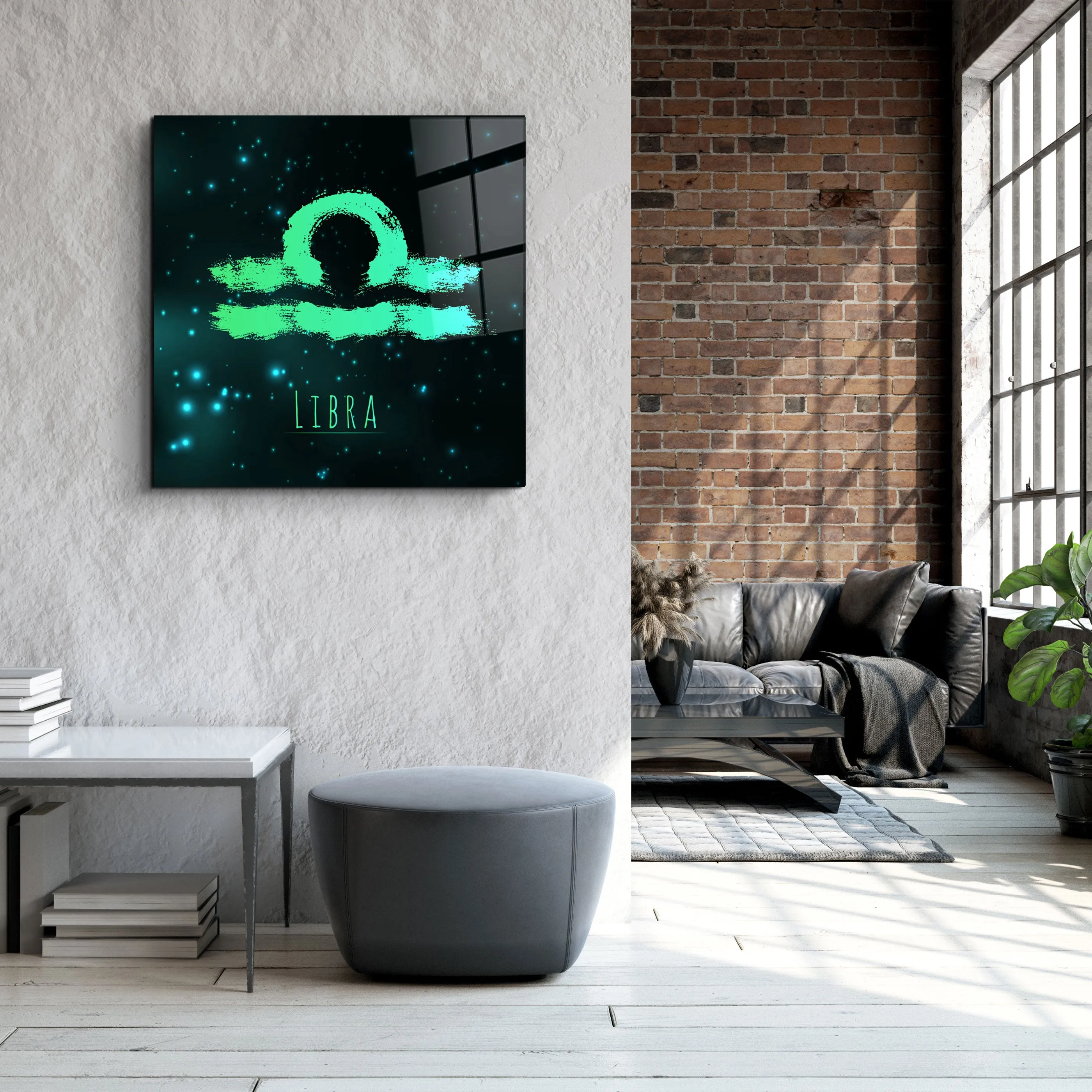 ."Zodiac V2 - Libra". Glass Wall Art