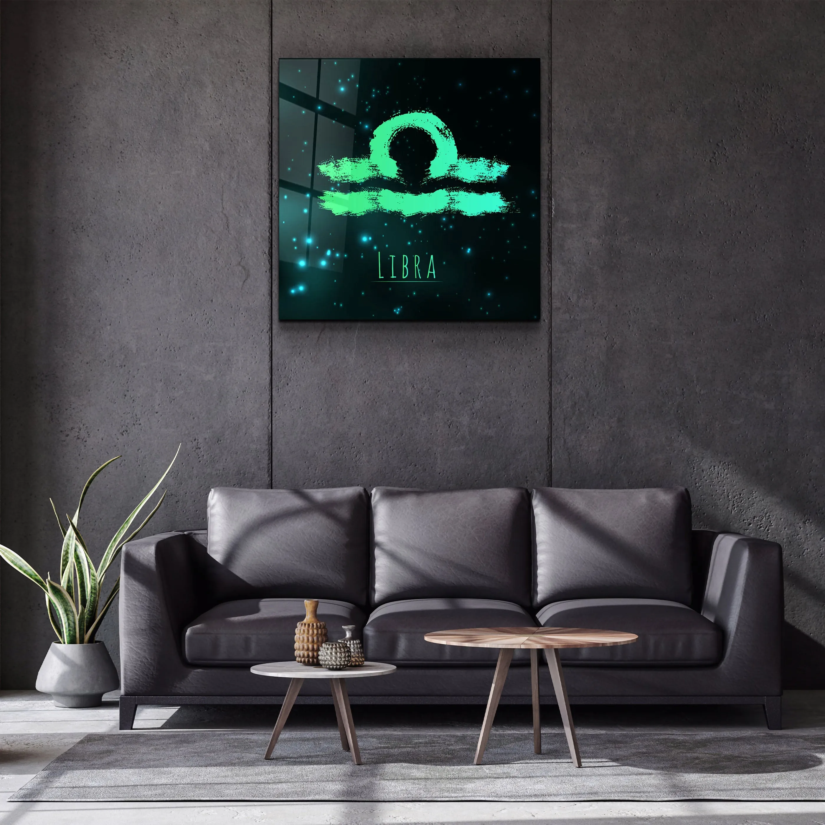 ."Zodiac V2 - Libra". Glass Wall Art