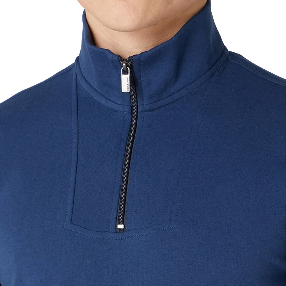 Remus Uomo Cotton-Stretch Half-Zip Sweatshirt - Navy