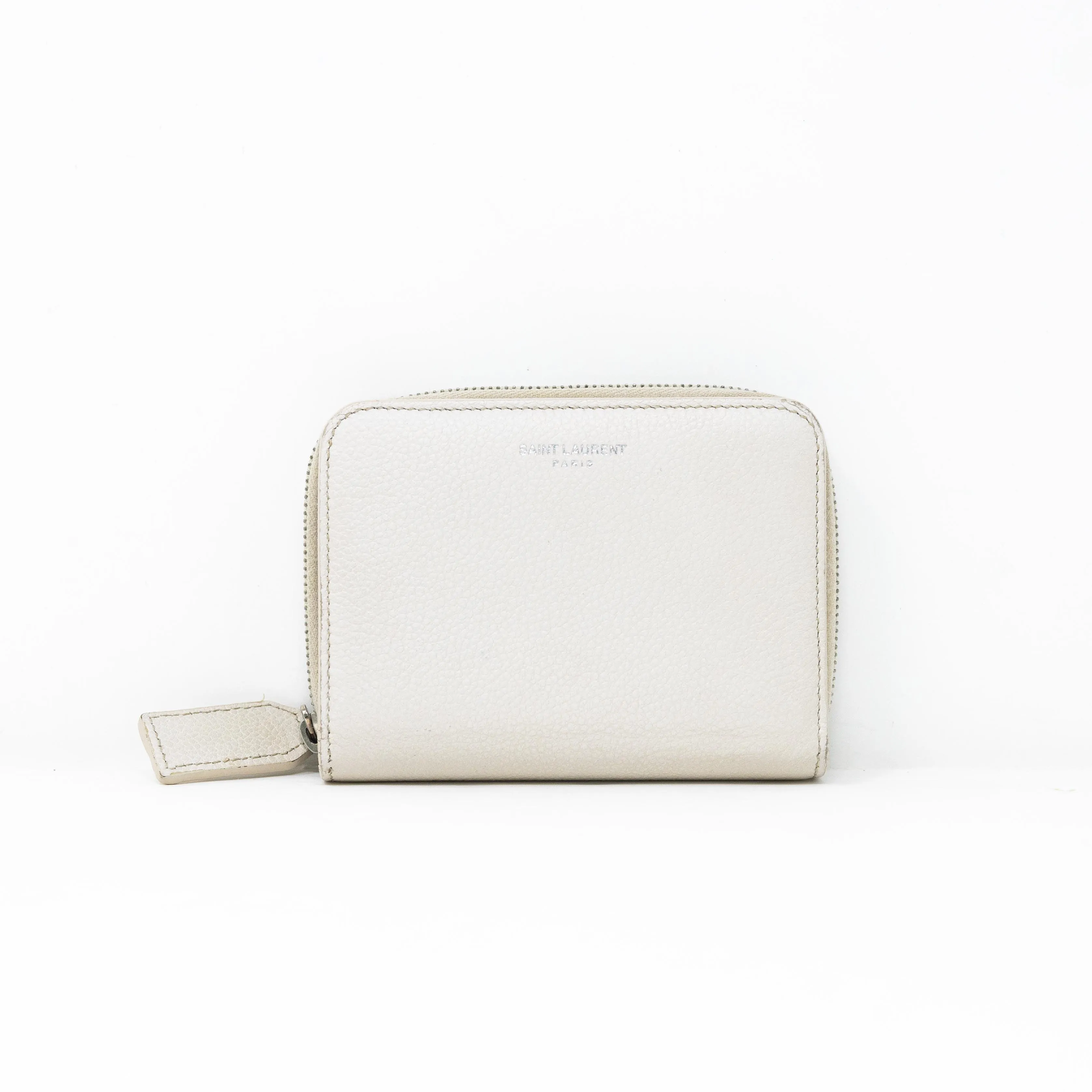 Saint Laurent White Compact Wallet